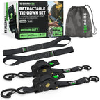 Rhino USA 1" x 10' Retractable Ratchet Straps