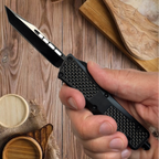 Carbon Fiber Pattern Metal Handle OTF Pocket Knife