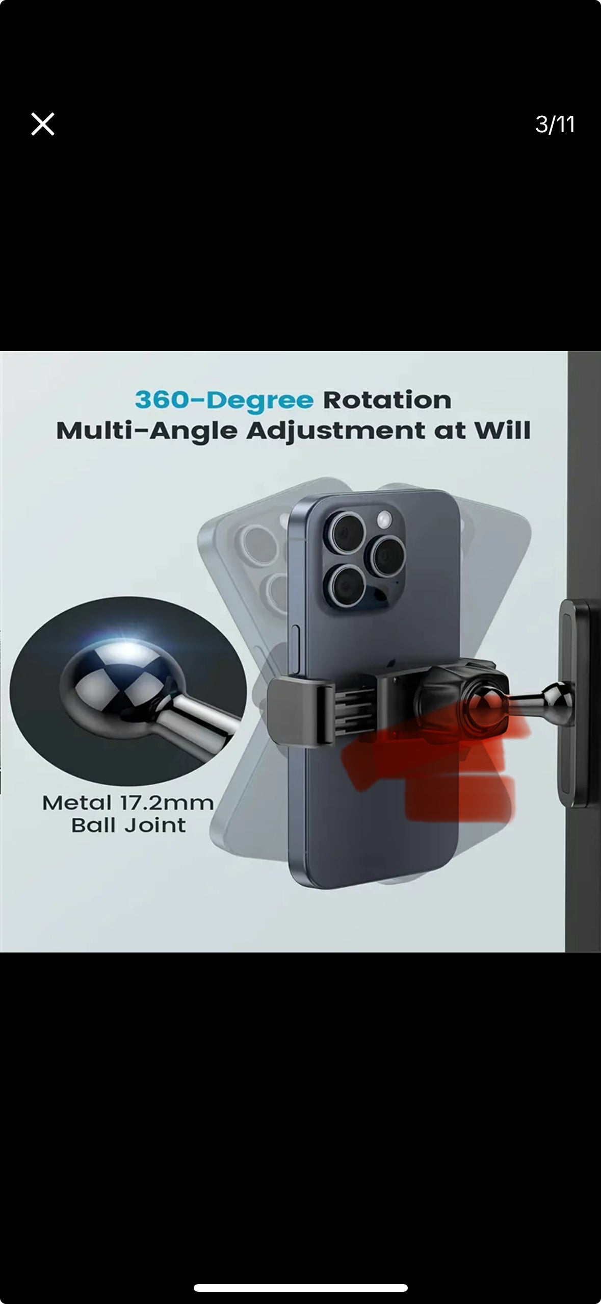 Magnetic Phone Holder - 360 Degree Adjustable, Strong Portable Phone Mount for Gym Home Work.