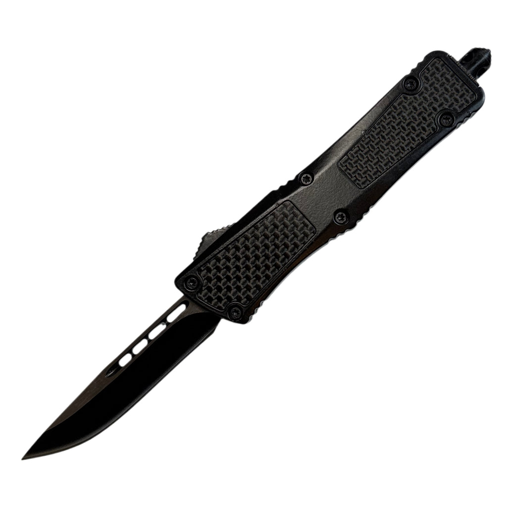 Carbon Fiber Pattern Metal Handle OTF Pocket Knife