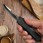 Carbon Fiber Pattern Metal Handle OTF Pocket Knife