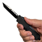 Carbon Fiber Pattern Metal Handle OTF Pocket Knife