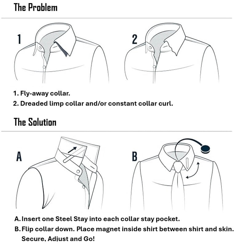 Steel Stays - Magnetic Collar Stays