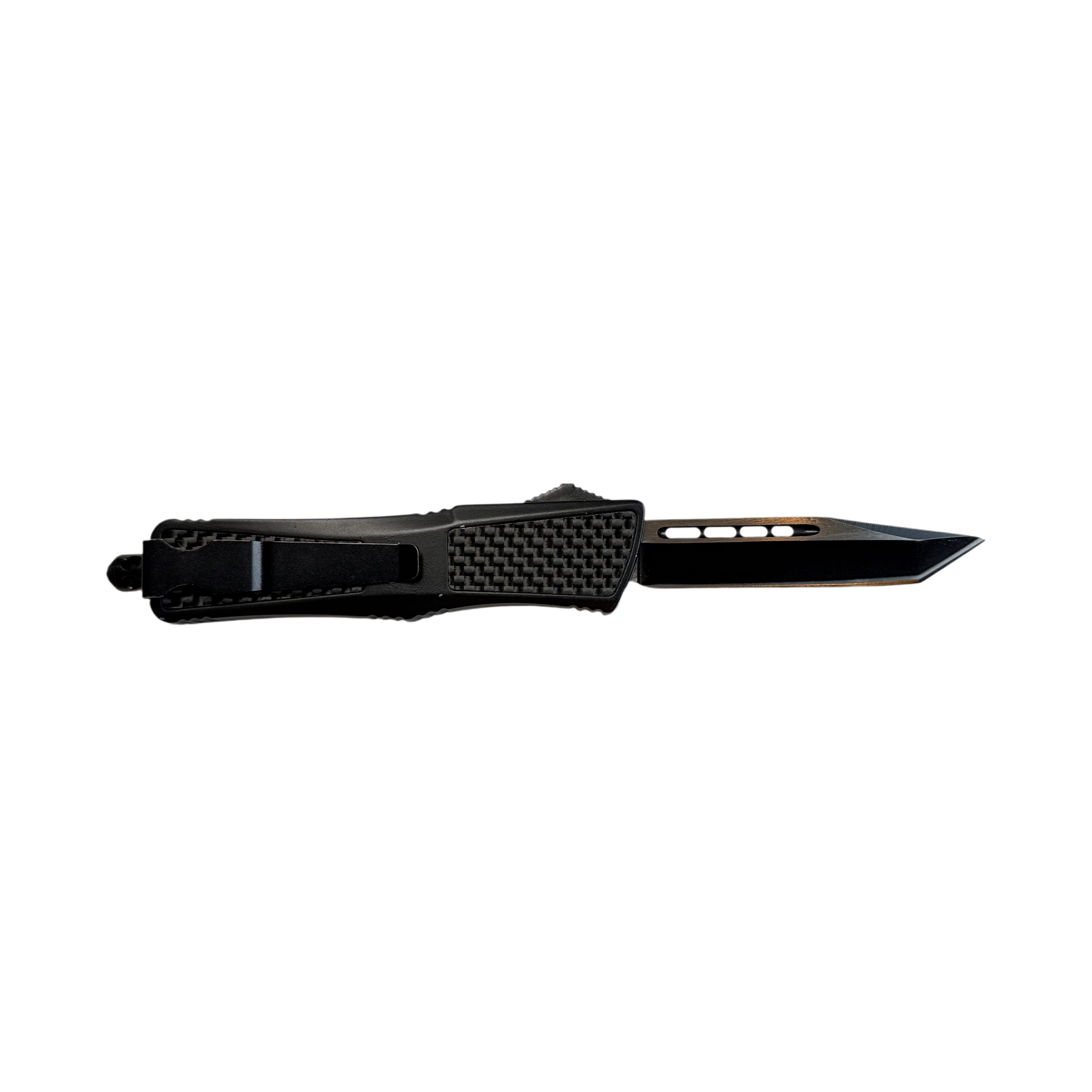 Carbon Fiber Pattern Metal Handle OTF Pocket Knife