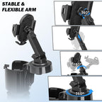 Car Cup Holder with 360° Rotation & Adjustable Arm